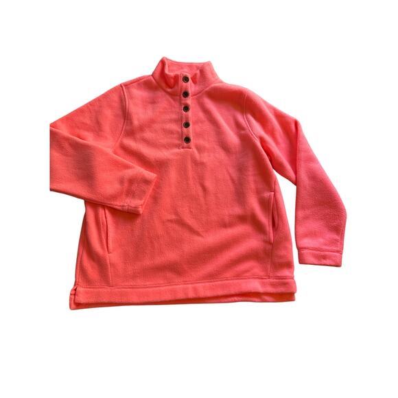J. Crew Hot Pink pullover fleece womens large - Picture 1 of 4